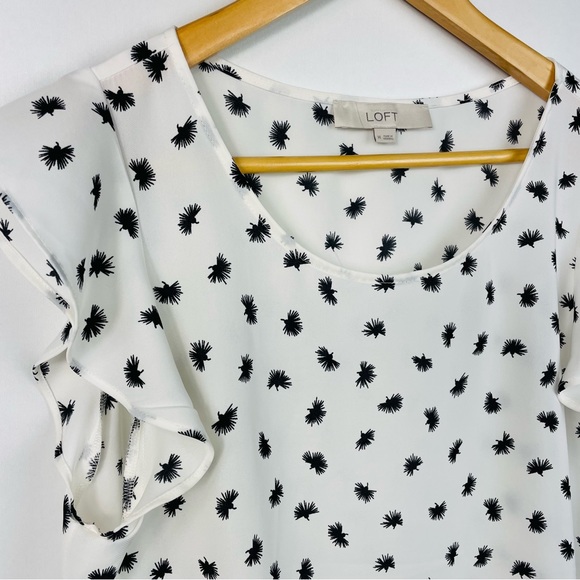 LOFT Brushdot Peplum Shell Blouse Small - Picture 6 of 7